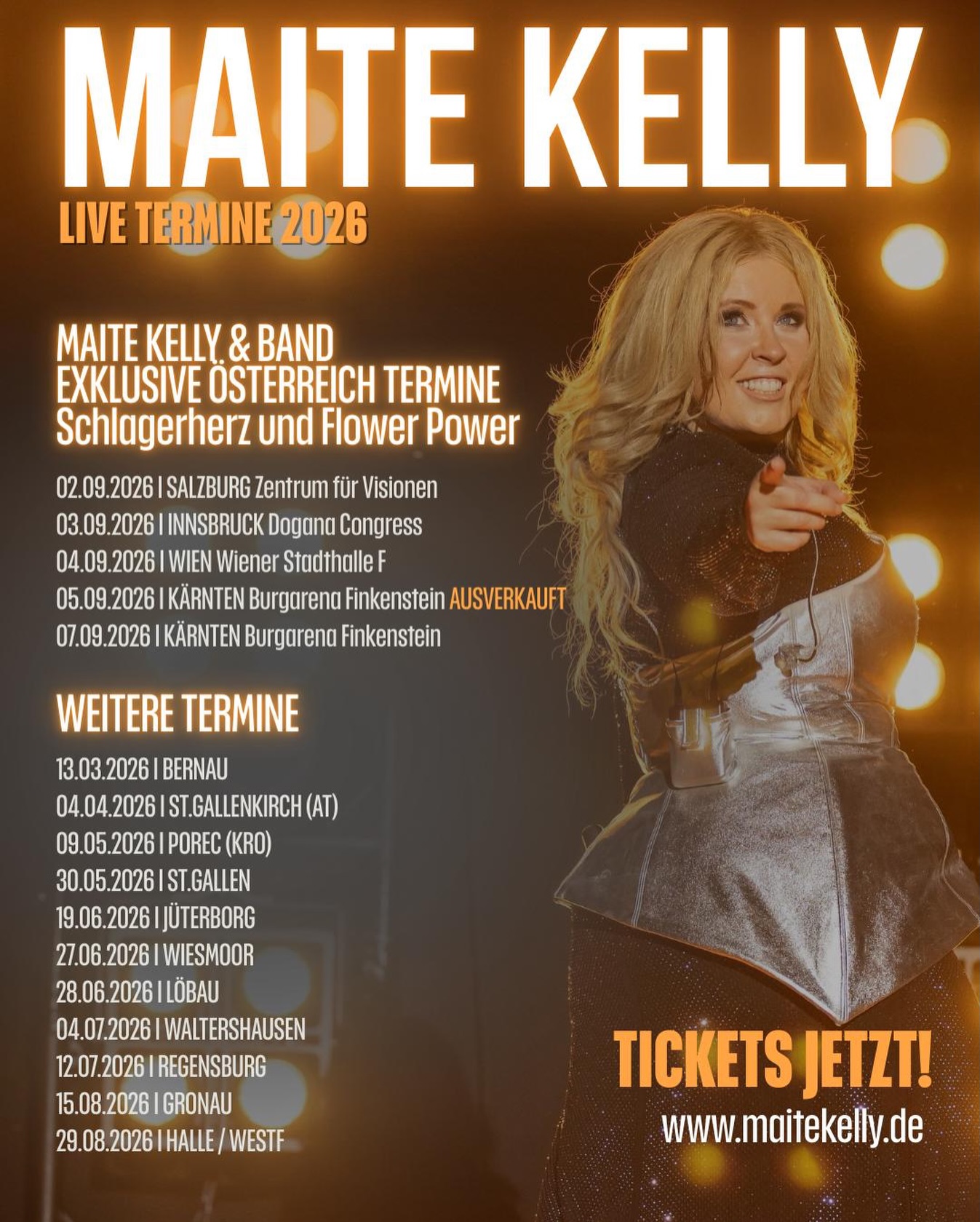 Maite Kelly Schlagerherz Flower-Power tour Poster 2026–2027